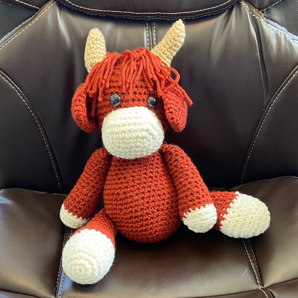 Handmade Crochet Highland Cow Plush